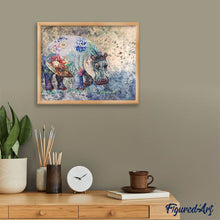 Charger l'image dans la galerie, Broderie Diamant | Broderie Diamant - Hippopotame en Fleurs | animaux Broderie Animaux Broderie Fleurs fleurs | FiguredArt