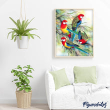Charger l'image dans la galerie, Broderie Diamant | Broderie Diamant - Les Perroquets sur Branche | animaux Broderie Animaux oiseaux perroquets | FiguredArt