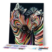Charger l'image dans la galerie, Broderie Diamant | Broderie Diamant - Couple de Zèbres | animaux Broderie Animaux zèbres | FiguredArt