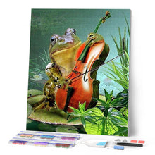 Charger l'image dans la galerie, Broderie Diamant | Broderie Diamant - Grenouille et Violon | animaux Broderie Animaux grenouilles | FiguredArt