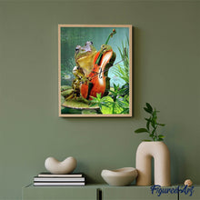Charger l'image dans la galerie, Broderie Diamant | Broderie Diamant - Grenouille et Violon | animaux Broderie Animaux grenouilles | FiguredArt