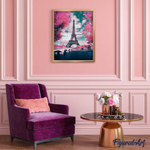 Charger l'image dans la galerie, Broderie Diamant | Broderie Diamant - Tour Eiffel en Fleurs | Broderie Romantique Broderie Ville fleurs romantique ville | FiguredArt