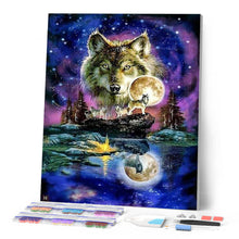 Charger l'image dans la galerie, Broderie Diamant | Broderie Diamant - Loups et Ciel Lunaire | animaux Broderie Animaux lapins loups | FiguredArt