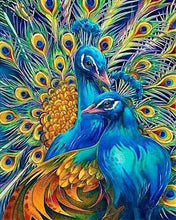 Charger l'image dans la galerie, Broderie Diamant | Broderie Diamant - Couple de Paons | animaux Broderie Animaux paons | FiguredArt