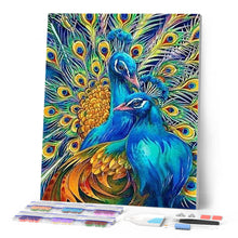 Charger l'image dans la galerie, Broderie Diamant | Broderie Diamant - Couple de Paons | animaux Broderie Animaux paons | FiguredArt