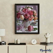 Charger l'image dans la galerie, Broderie Diamant - Bouquet de Roses 40x50cm toile tendue sur châssis