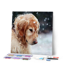 Charger l'image dans la galerie, Broderie Diamant | Broderie Diamant - Chien sous la Neige | animaux Broderie Animaux chiens hiver | FiguredArt