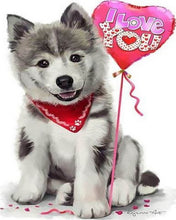 Charger l'image dans la galerie, Broderie Diamant | Broderie Diamant - Chien I Love You | animaux Broderie Animaux chiens | FiguredArt