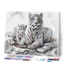 Charger l'image dans la galerie, Broderie Diamant | Broderie Diamant - Tigres des Neiges | animaux Broderie Animaux hiver tigres | FiguredArt