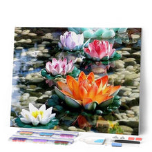 Charger l'image dans la galerie, Broderie Diamant | Broderie Diamant - Nénuphars en Couleur | Broderie Fleurs fleurs | FiguredArt
