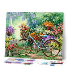Charger l'image dans la galerie, Broderie Diamant | Broderie Diamant - Vélos et Fleurs | Broderie Fleurs fleurs | FiguredArt