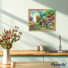 Charger l'image dans la galerie, Broderie Diamant | Broderie Diamant - Vélos et Fleurs | Broderie Fleurs fleurs | FiguredArt
