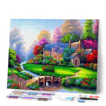 Charger l'image dans la galerie, Broderie Diamant | Broderie Diamant - Maison de Campagne Fleurie | Broderie Paysages paysages | FiguredArt