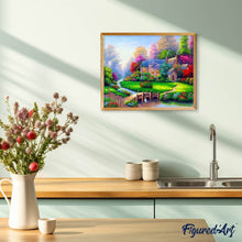 Charger l'image dans la galerie, Broderie Diamant | Broderie Diamant - Maison de Campagne Fleurie | Broderie Paysages paysages | FiguredArt