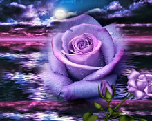 Charger l'image dans la galerie, Broderie Diamant | Broderie Diamant - Rose et Mer | Broderie Fleurs fleurs | FiguredArt