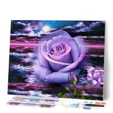 Charger l'image dans la galerie, Broderie Diamant | Broderie Diamant - Rose et Mer | Broderie Fleurs fleurs | FiguredArt