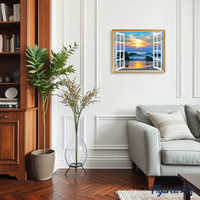 Charger l'image dans la galerie, Broderie Diamant | Broderie Diamant - Fenêtre Vue Mer | Broderie Paysages paysages | FiguredArt