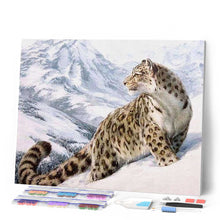 Charger l'image dans la galerie, Broderie Diamant | Broderie Diamant - Guépard des neiges | animaux Broderie Animaux hiver | FiguredArt