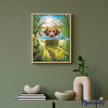 Charger l'image dans la galerie, Broderie Diamant | Broderie Diamant - Chien dans le ruisseau | animaux Broderie Animaux chiens | FiguredArt