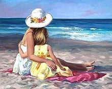 Charger l'image dans la galerie, Broderie Diamant | Broderie Diamant - Famille à la plage | Broderie Paysages paysages | FiguredArt
