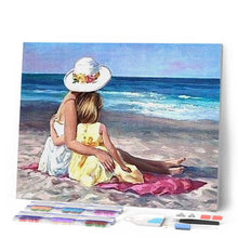 Charger l'image dans la galerie, Broderie Diamant | Broderie Diamant - Famille à la plage | Broderie Paysages paysages | FiguredArt