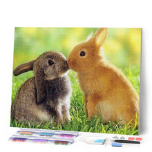 Charger l'image dans la galerie, Broderie Diamant | Broderie Diamant - Couple de Lapins | animaux Broderie Animaux lapins | FiguredArt