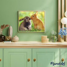 Charger l'image dans la galerie, Broderie Diamant | Broderie Diamant - Couple de Lapins | animaux Broderie Animaux lapins | FiguredArt
