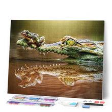 Charger l'image dans la galerie, Broderie Diamant | Broderie Diamant - Grenouille et Crocodile | animaux Broderie Animaux grenouilles | FiguredArt
