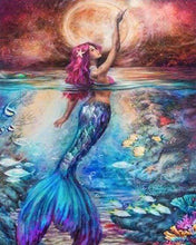 Charger l'image dans la galerie, Broderie Diamant | Broderie Diamant - Sirène dans la mer | Broderie Romantique romantique | FiguredArt