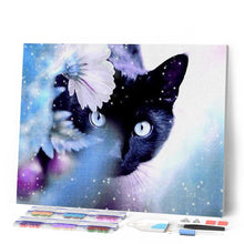 Charger l'image dans la galerie, Broderie Diamant | Broderie Diamant - Chat et Fleur | animaux Broderie Animaux chats | FiguredArt