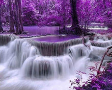 Charger l'image dans la galerie, Broderie Diamant | Broderie Diamant - Cascade Violette | Broderie Paysages paysages | FiguredArt