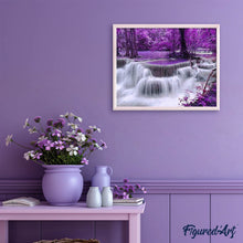 Charger l'image dans la galerie, Broderie Diamant | Broderie Diamant - Cascade Violette | Broderie Paysages paysages | FiguredArt