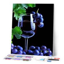 Charger l'image dans la galerie, Broderie Diamant | Broderie Diamant - Grappe de raisin et Vin | Broderie Cuisine cuisine | FiguredArt