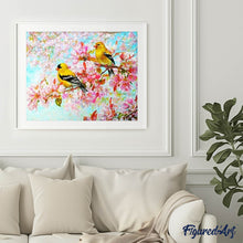 Charger l'image dans la galerie, Broderie Diamant | Broderie Diamant - Oiseaux Jaunes | animaux Broderie Animaux oiseaux | FiguredArt