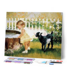 Charger l'image dans la galerie, Broderie Diamant | Broderie Diamant - Petite fille et Chien | animaux Broderie Animaux chiens | FiguredArt