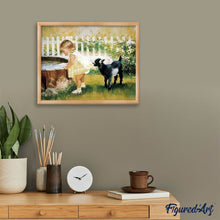 Charger l'image dans la galerie, Broderie Diamant | Broderie Diamant - Petite fille et Chien | animaux Broderie Animaux chiens | FiguredArt