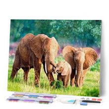 Charger l'image dans la galerie, Broderie Diamant | Broderie Diamant - Famille dEléphants | animaux Broderie Animaux éléphants | FiguredArt