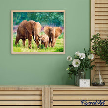 Charger l'image dans la galerie, Broderie Diamant | Broderie Diamant - Famille dEléphants | animaux Broderie Animaux éléphants | FiguredArt