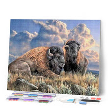 Charger l'image dans la galerie, Broderie Diamant | Broderie Diamant - Bisons | animaux bisons and yacks Broderie Animaux | FiguredArt