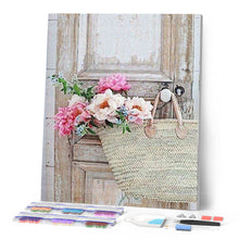 Charger l'image dans la galerie, Broderie Diamant | Broderie Diamant - Sac et Fleurs | Broderie Fleurs fleurs | FiguredArt