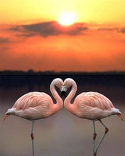 Charger l'image dans la galerie, Broderie Diamant | Broderie Diamant - Couple de Flamants Roses | animaux Broderie Animaux flamants roses | FiguredArt
