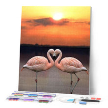 Charger l'image dans la galerie, Broderie Diamant | Broderie Diamant - Couple de Flamants Roses | animaux Broderie Animaux flamants roses | FiguredArt