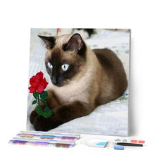Charger l'image dans la galerie, Broderie Diamant | Broderie Diamant - Chat Romantique | animaux Broderie Animaux chats romantique | FiguredArt