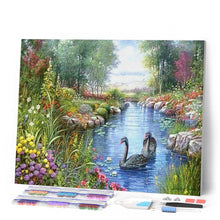 Charger l'image dans la galerie, Broderie Diamant | Broderie Diamant - Cygnes Noirs | animaux Broderie Animaux cignes oiseaux | FiguredArt