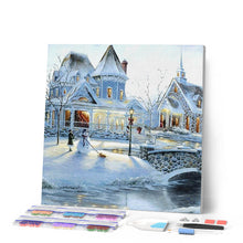 Charger l'image dans la galerie, Broderie Diamant | Broderie Diamant - Maison des Neiges | Broderie Paysages hiver paysages | FiguredArt