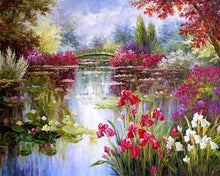 Charger l'image dans la galerie, Broderie Diamant | Broderie Diamant - Fleurs et Lac | Broderie Fleurs fleurs | FiguredArt