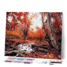 Charger l'image dans la galerie, Broderie Diamant | Broderie Diamant - Cours deau en Forêt dAutomne | Broderie Paysages paysages | FiguredArt
