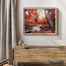 Charger l'image dans la galerie, Broderie Diamant | Broderie Diamant - Cours deau en Forêt dAutomne | Broderie Paysages paysages | FiguredArt