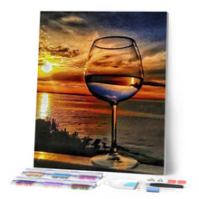 Charger l'image dans la galerie, Broderie Diamant | Broderie Diamant - Verre et Horizon de la Mer | Broderie Paysages paysages | FiguredArt