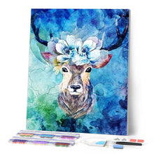 Charger l'image dans la galerie, Broderie Diamant | Broderie Diamant - Cerf en Fleurs | animaux Broderie Animaux Broderie Fleurs fleurs | FiguredArt